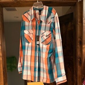 Wrangler Multicolor Plaid Button-Down Shirt